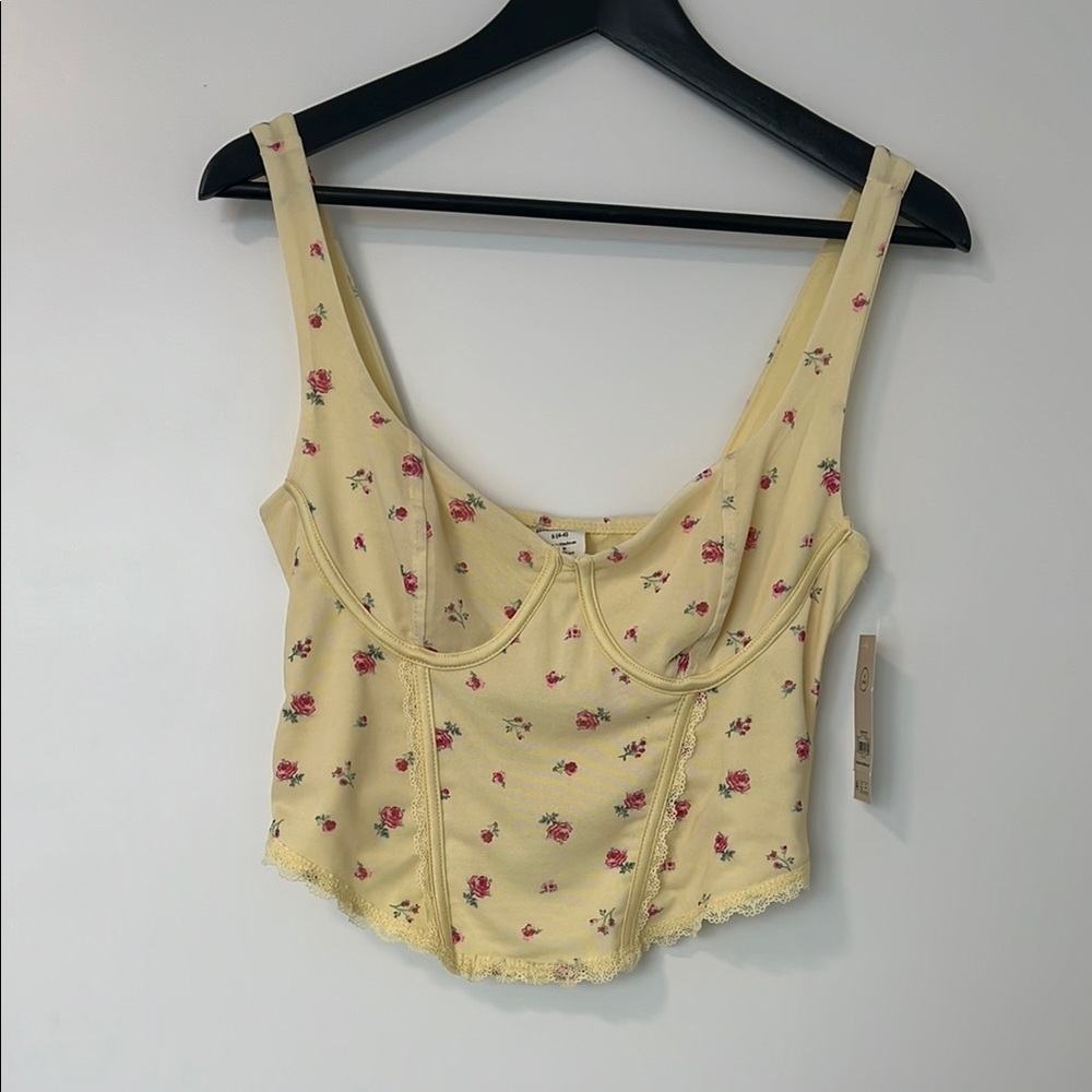 No Boundaries Yellow Cream Sleeveless Bustier Bodysuit